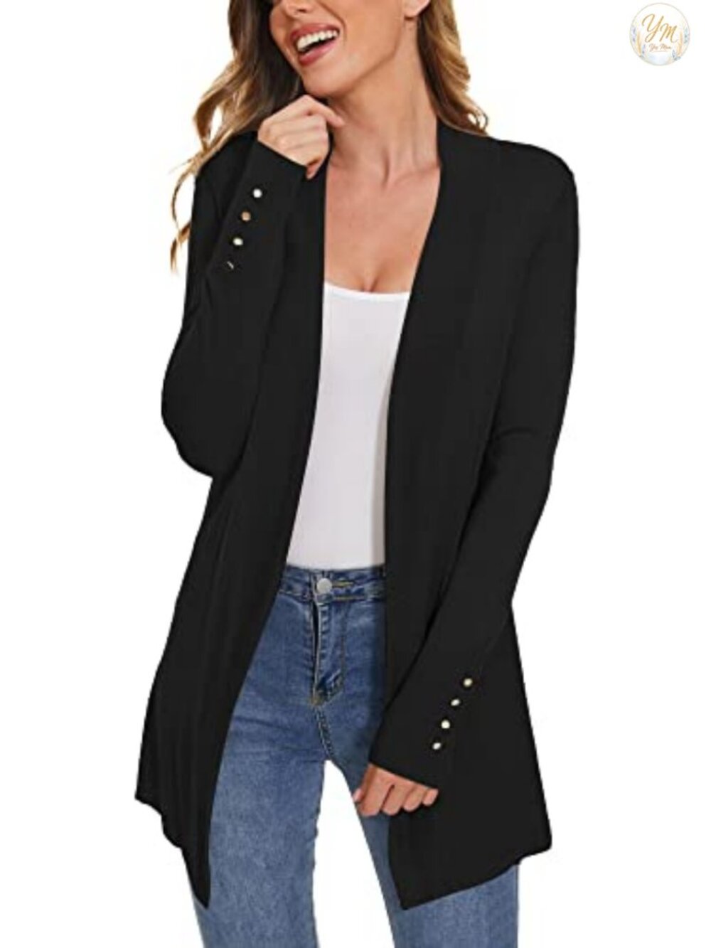 Women's Open Front Long Cardigan Sweater Dressy Casual Viscose Knit